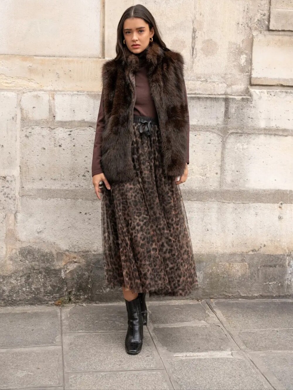 NWT CHOKLATE PARIS (France) Leopard Print Tulle Skirt